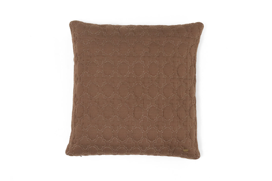 Bubbly Cotton Knitted Decorative Cushion Cover (Chestnut & Linen) 20*20