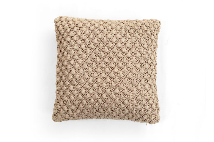 Popcorn Cotton Knitted Decorative Linen Color 16 x 16 Inches Cushion Cover