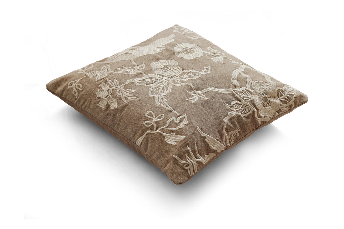 Florista Embroidery Cushion cover (Stone) (45x45 CM)