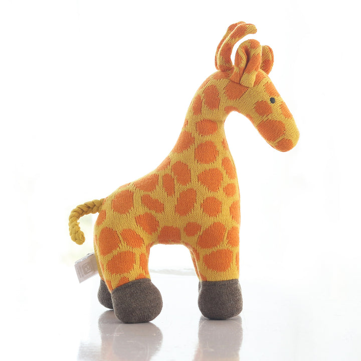 Giraffe - Yellow & Orange 100% Cotton Knitted Stuffed Soft Toy for Babies / Kids