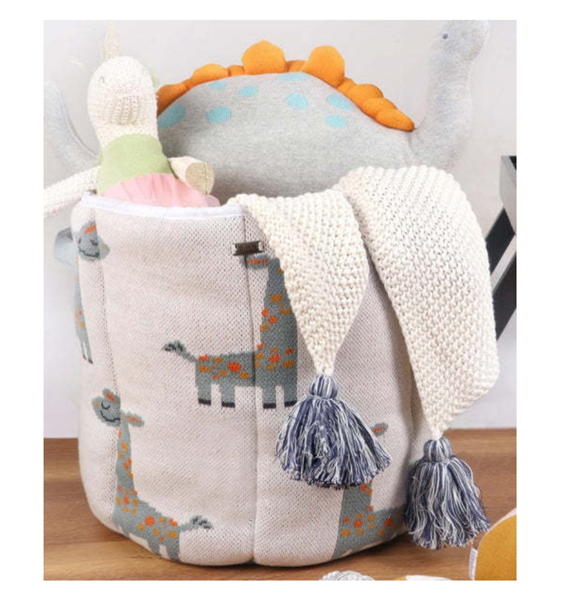 Charming Giraffes Soft Foldable Basket For Kids