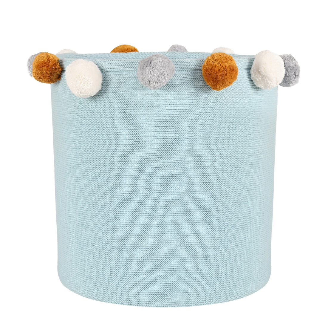 Doggy Buddy Cotton Knitted Storage Basket With Pompoms