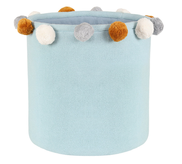 Doggy Buddy Cotton Knitted Storage Basket With Pompoms