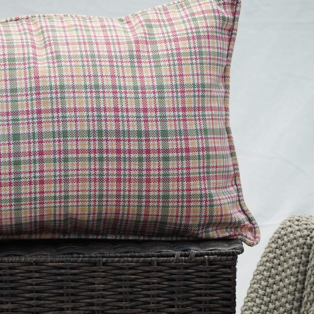 Rectangular multicolour check cushion cover