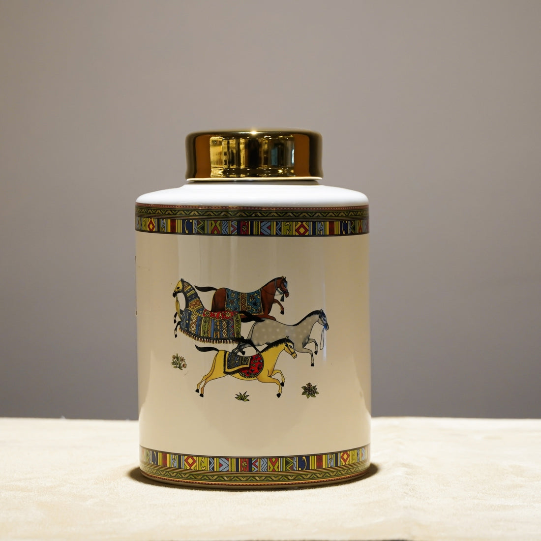 Cheval d'Orient Ceramic Jar