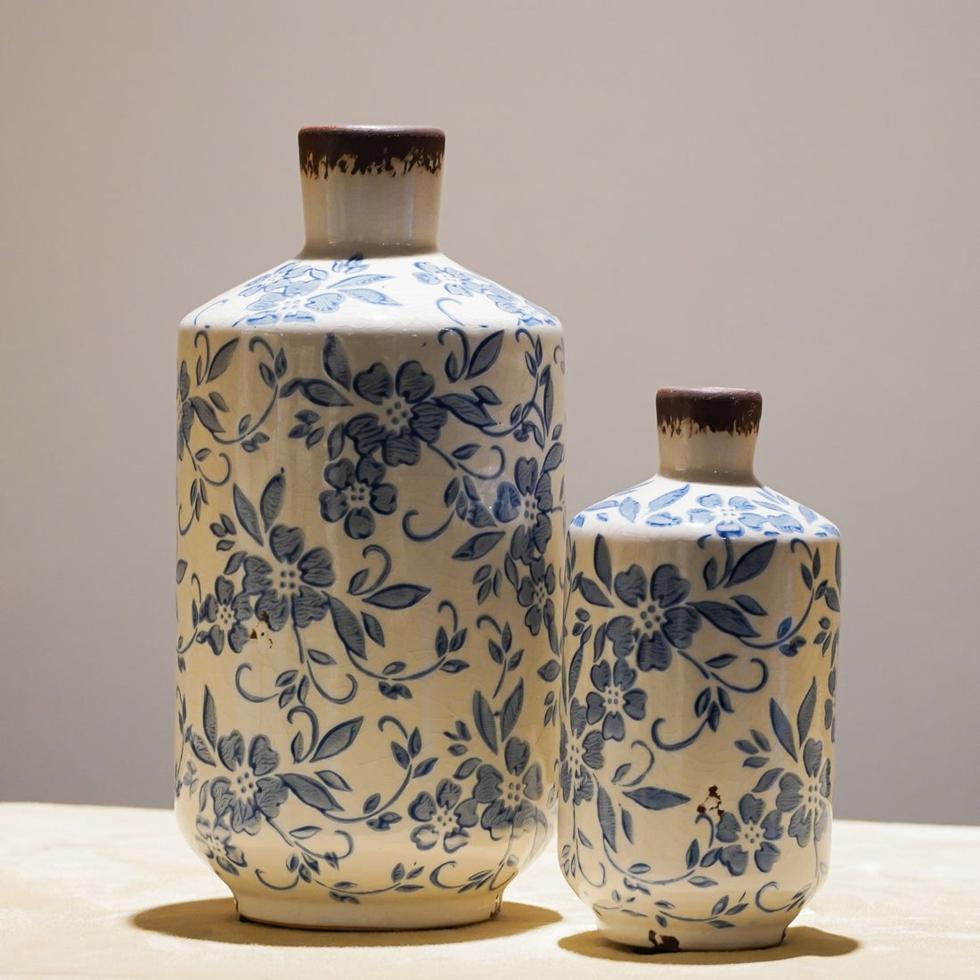 Serene Blue Vase Set of 2