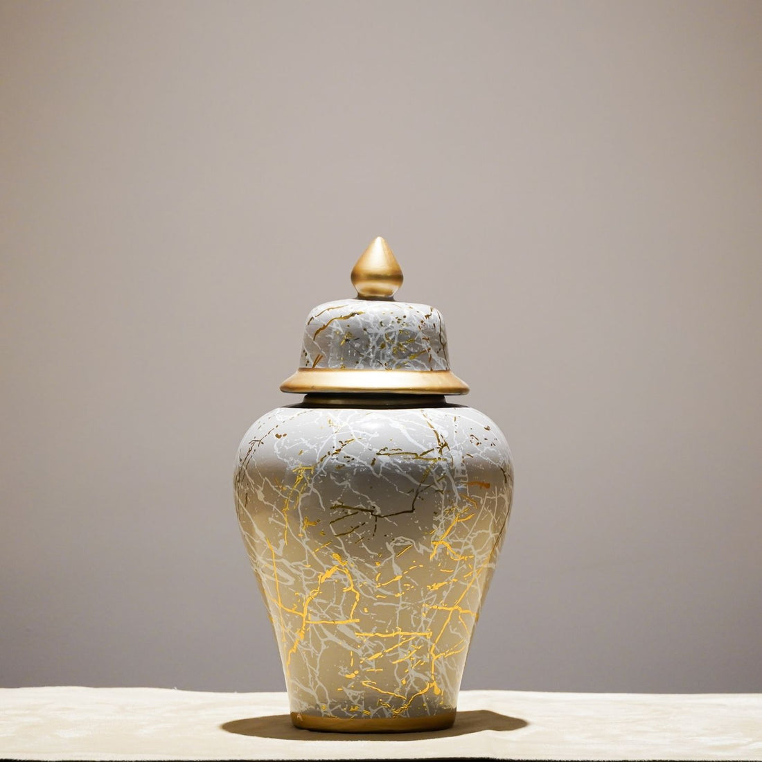 Grey Gold Ceramic Urn