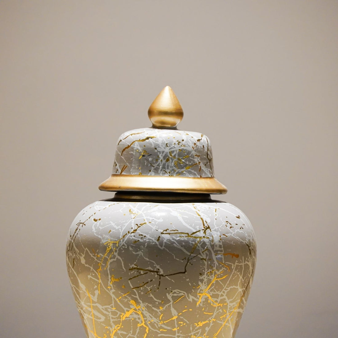 Grey Gold Ceramic Urn