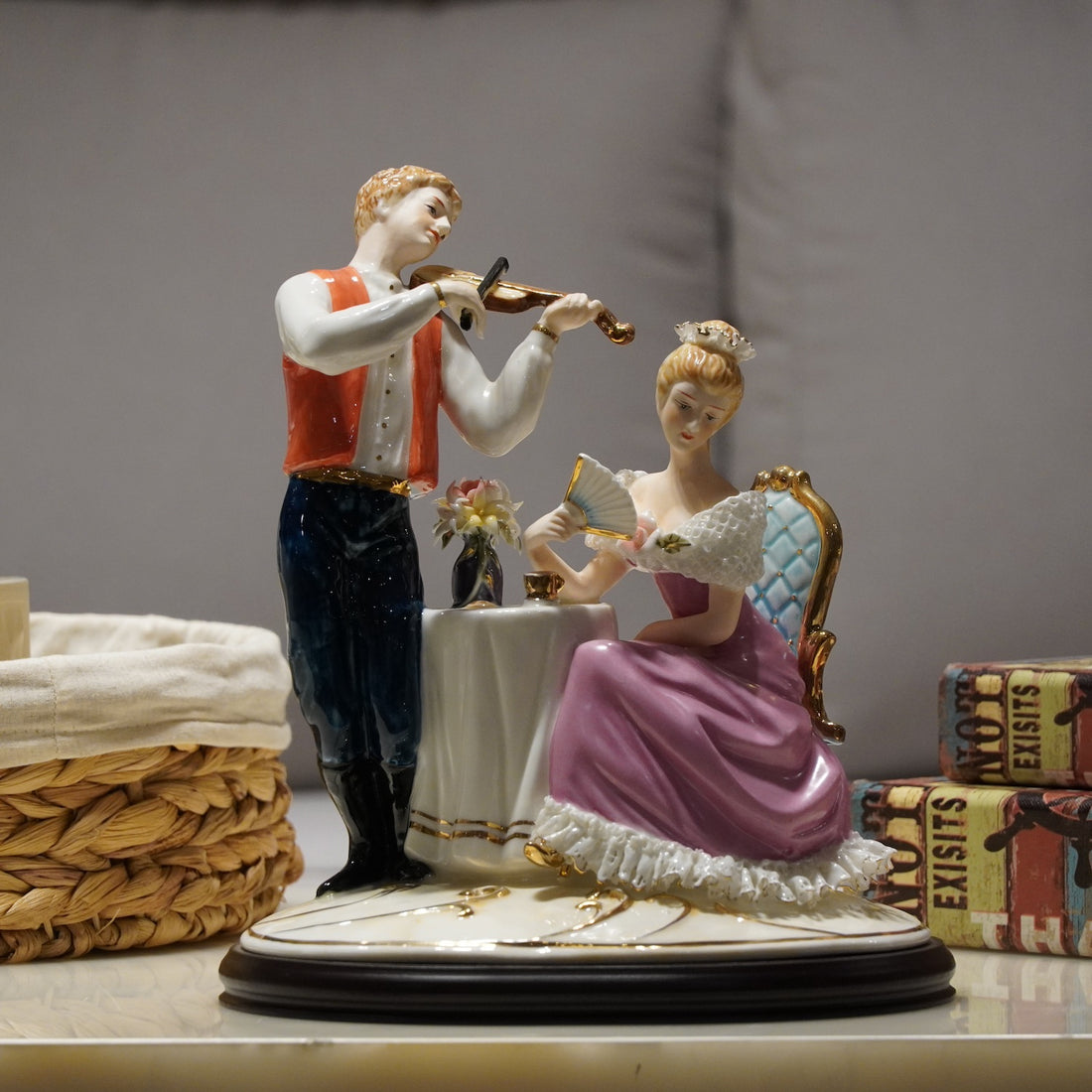 Victorian Couple Musical Instrument Figurines GQ7