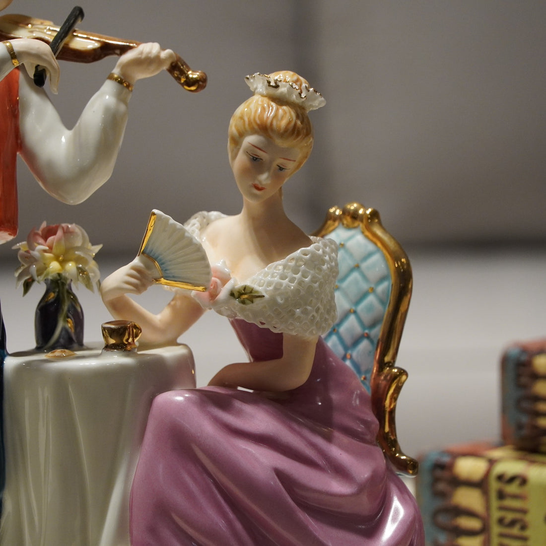 Victorian Couple Musical Instrument Figurines GQ7