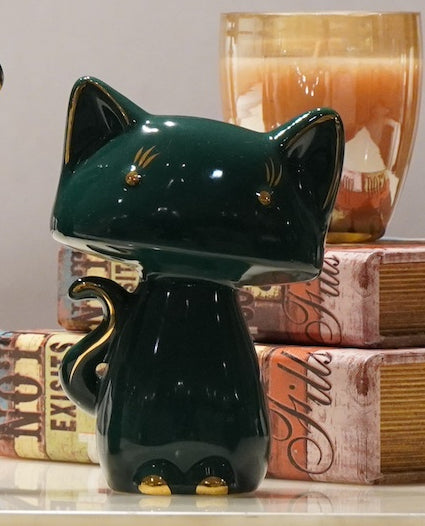 Animal Figurine Green Cat